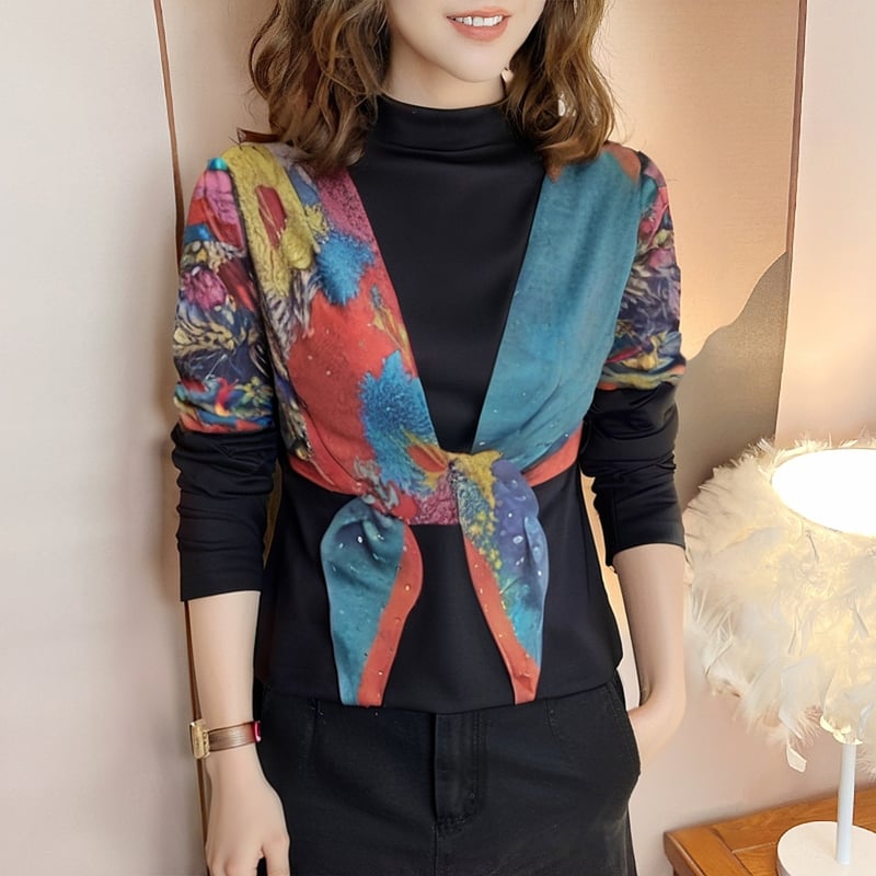 復古印花打底衫