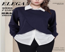 洋氣假兩件襯衫